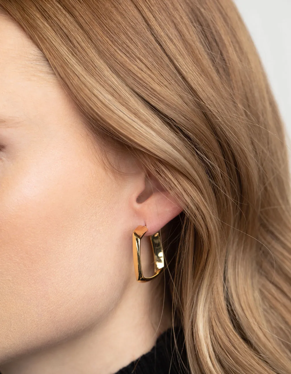 Gold Plated Irregular Hoop Earrings