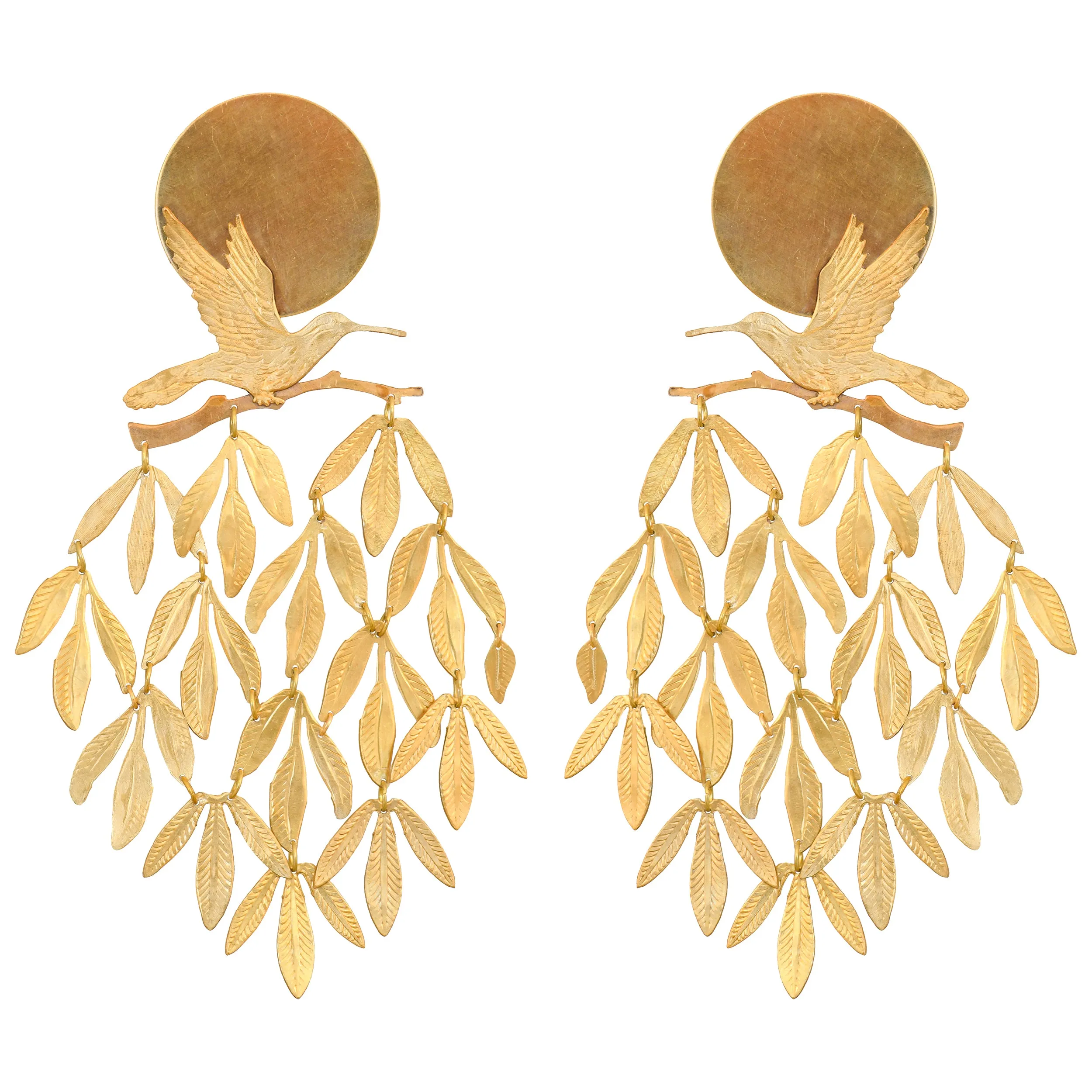 Gold Tropical Tapestry Earrings