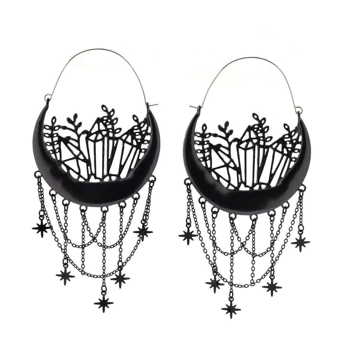 Halloween Flower Hollow Tassel Stud Earrings – Elegant and Festive