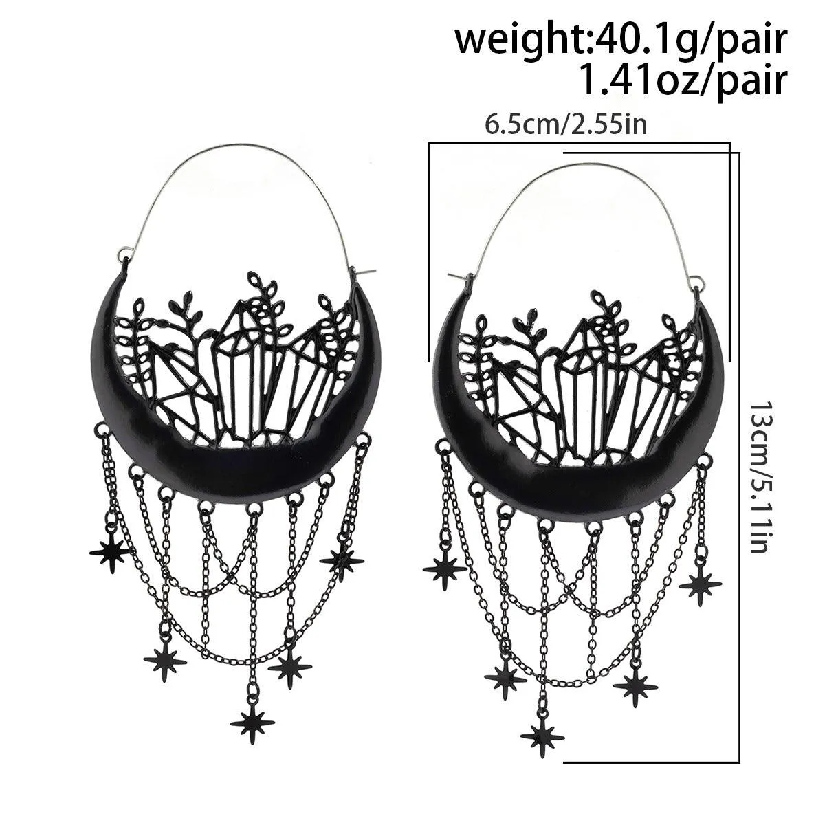 Halloween Flower Hollow Tassel Stud Earrings – Elegant and Festive