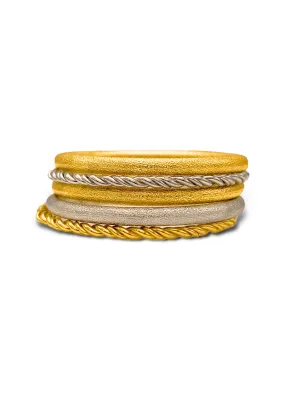 Jubilee Silver and Gold Bangle Stack