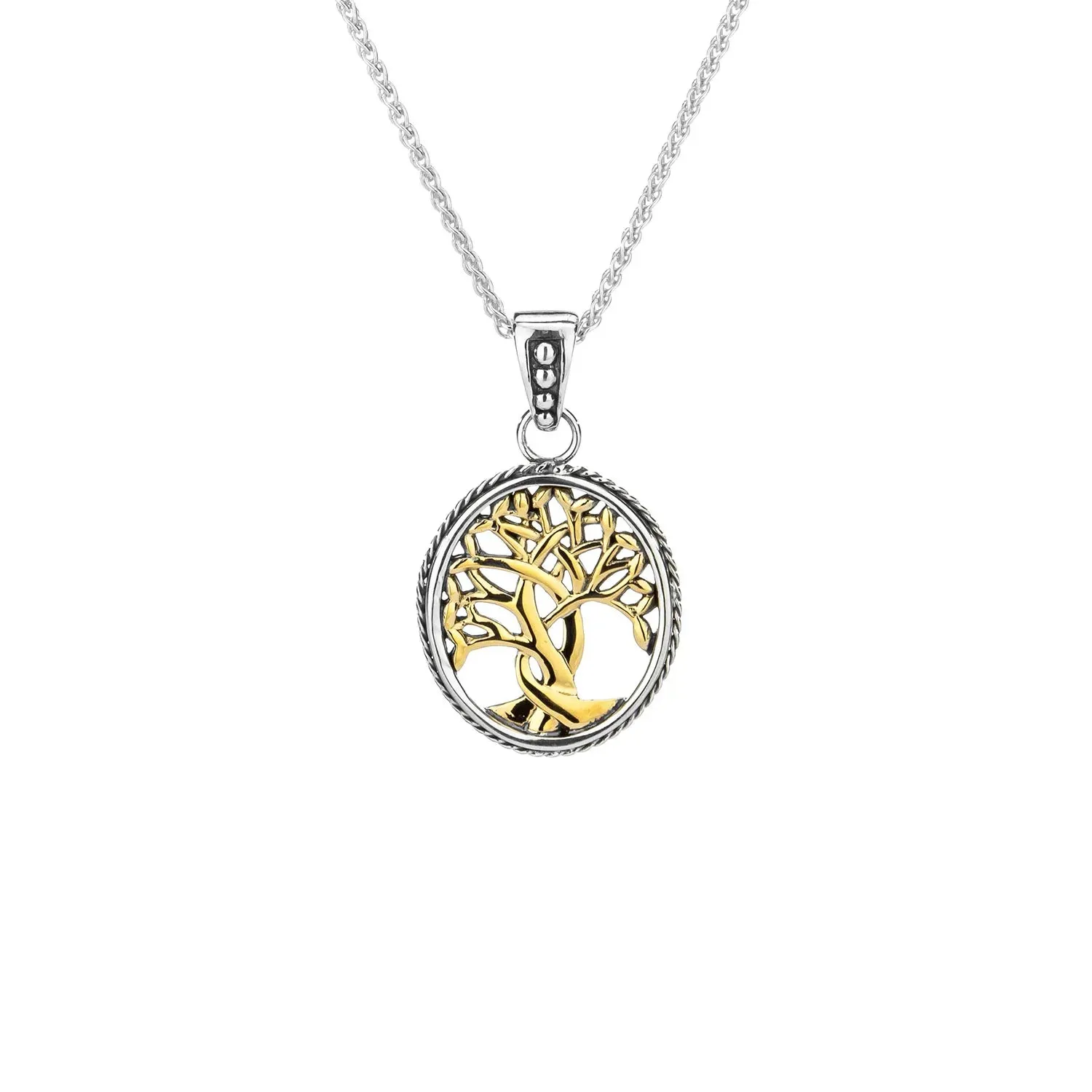 Keith Jack Sterling Silver   10k Tree of Life Pendant Small