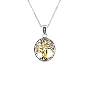 Keith Jack Sterling Silver   10k Tree of Life Pendant Small