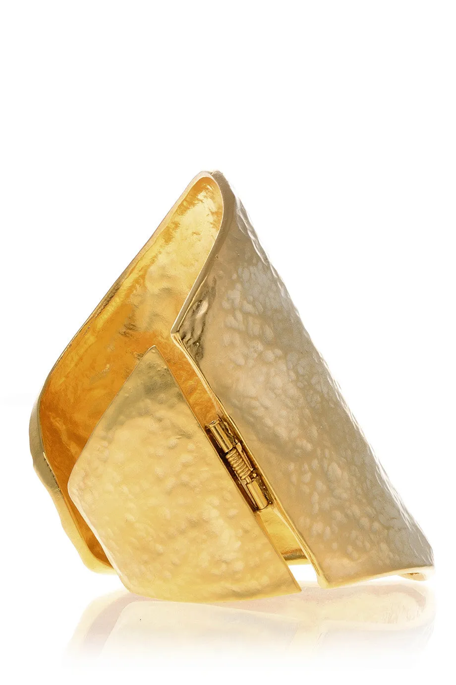 KENNETH JAY LANE YVAINE Hammered Brass Cuff