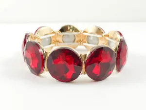 Large Round Red Stone Fashion Bracelets