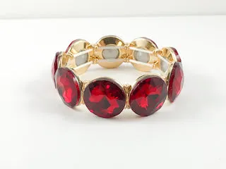 Large Round Red Stone Fashion Bracelets