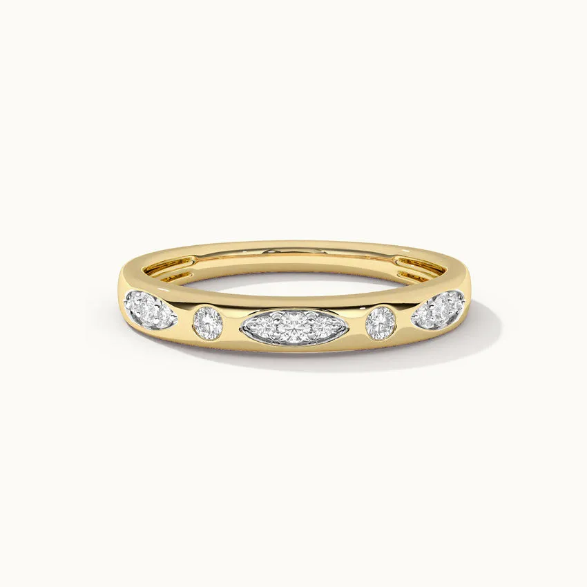 Leafy Diamond Stackable Band