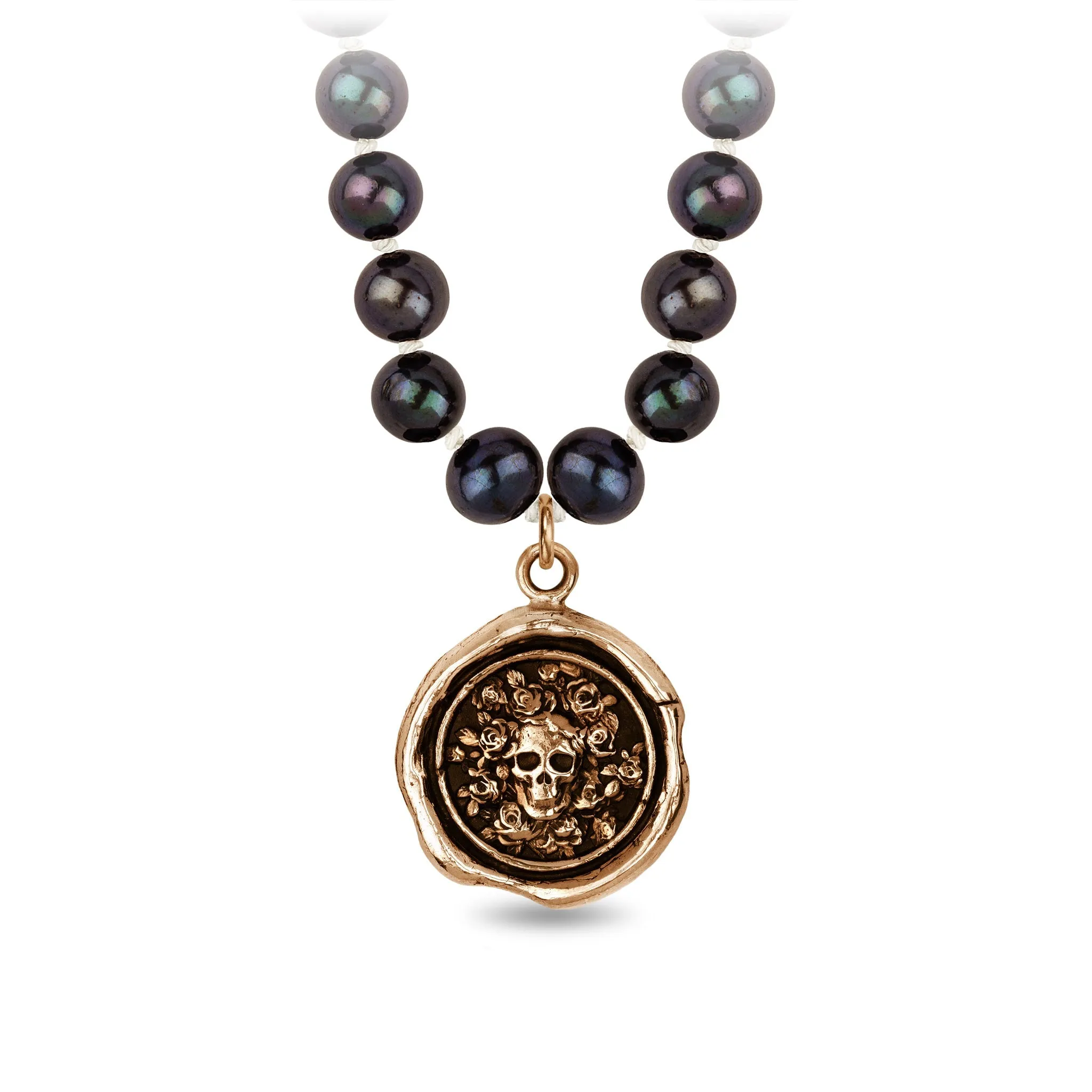 Live Every Moment Freshwater Pearl Necklace - Peacock Black