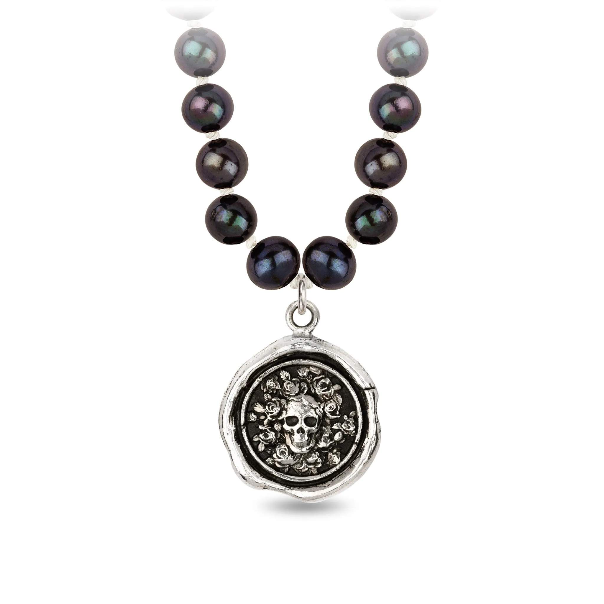 Live Every Moment Freshwater Pearl Necklace - Peacock Black