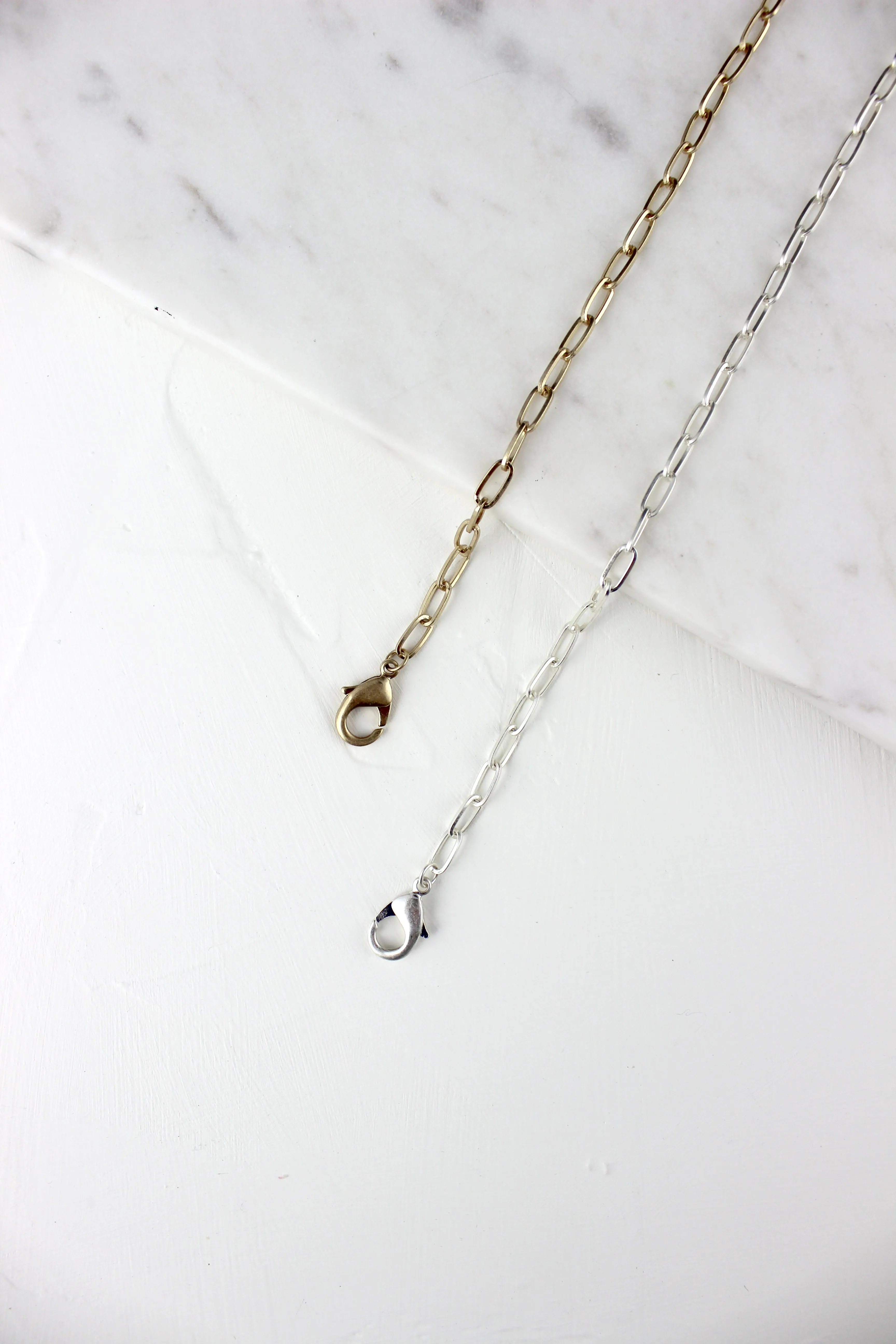 Mask Chain // Gold or Silver Box Chain Necklace, Gold Mask Lanyard // BH-M003