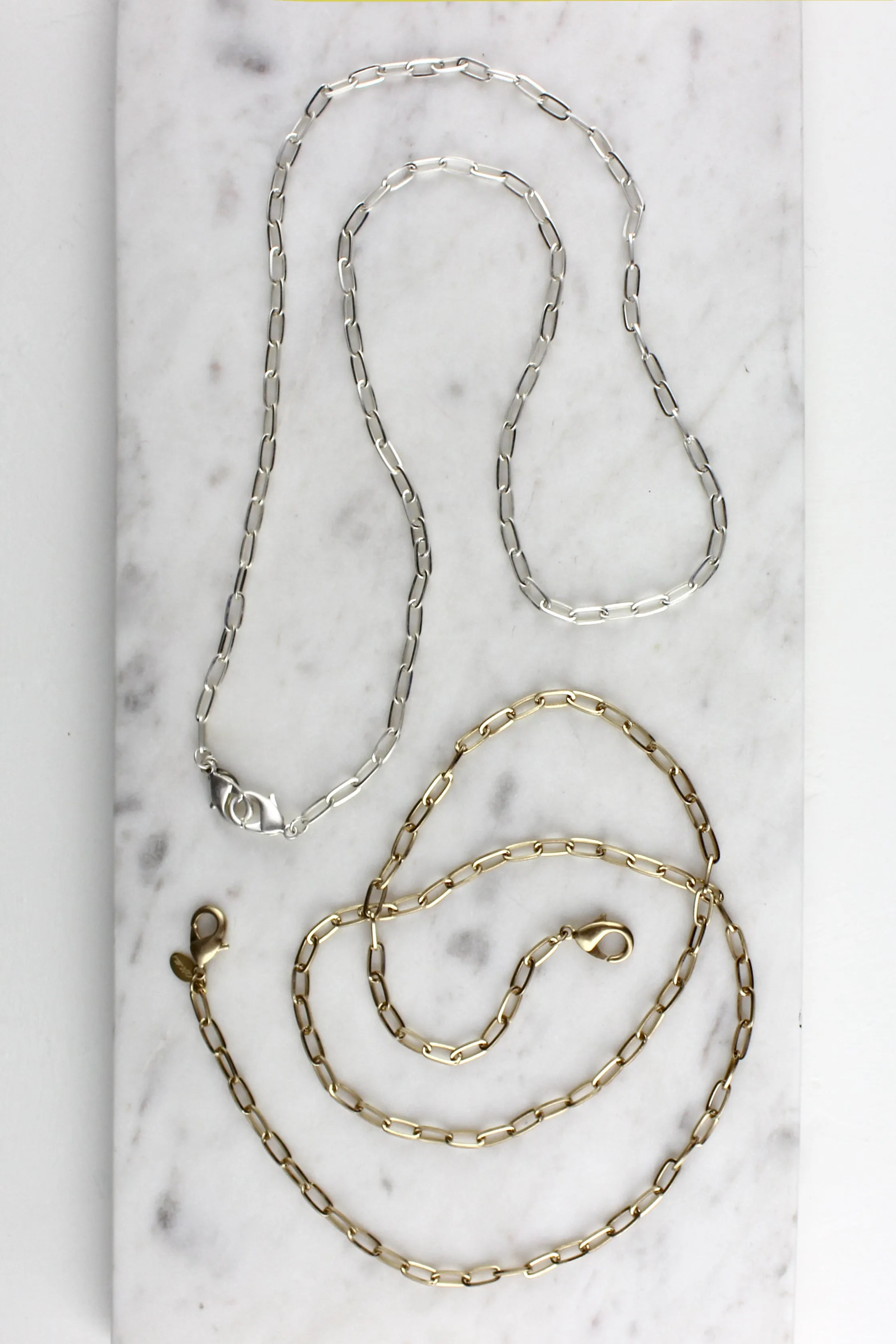 Mask Chain // Gold or Silver Box Chain Necklace, Gold Mask Lanyard // BH-M003