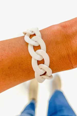 Matte White Chunky Acrylic Bracelet