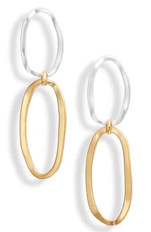 Maxi oval frame statement earrings