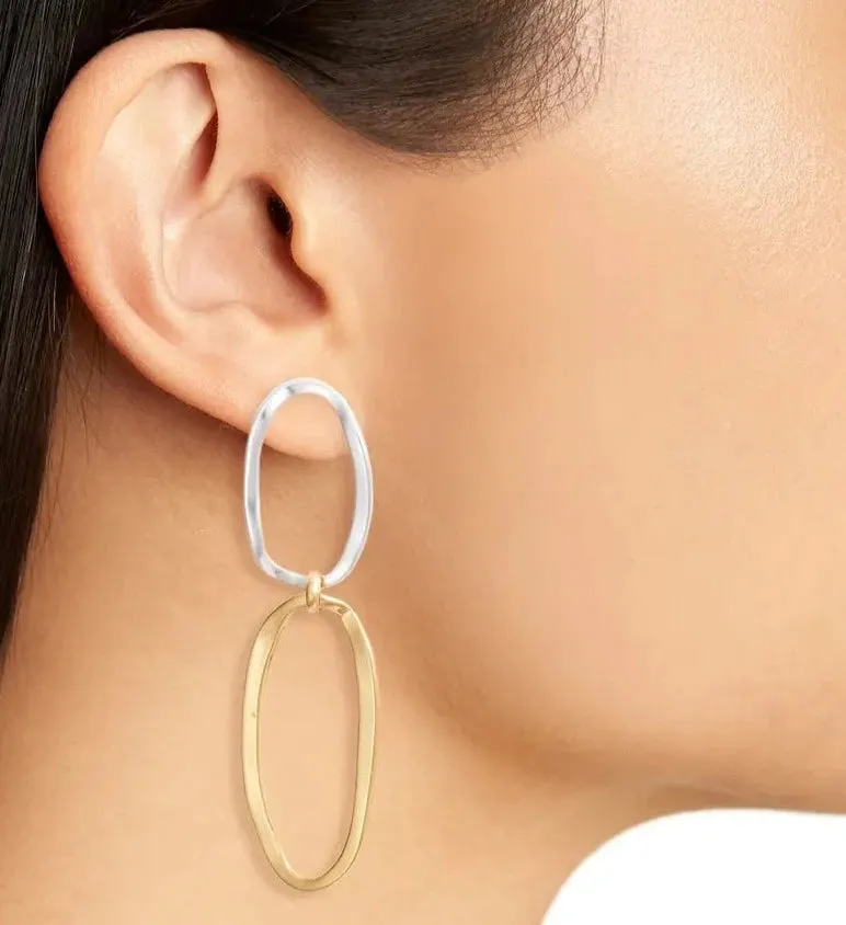 Maxi oval frame statement earrings