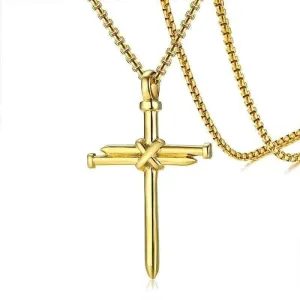 Men's Christian Necklace <br> Nails (Golden)