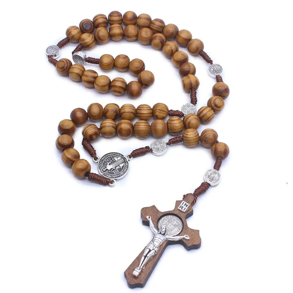 Men's Christian Necklace <br> Wood Crucifix