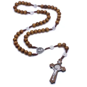 Men's Christian Necklace <br> Wood Crucifix