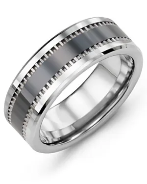 Mens Tungsten & Ceramic Band