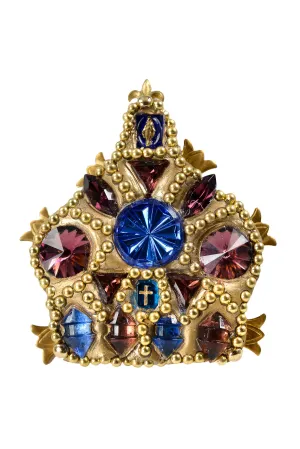 MINADEO BLUE REGAL CROWN BROOCH