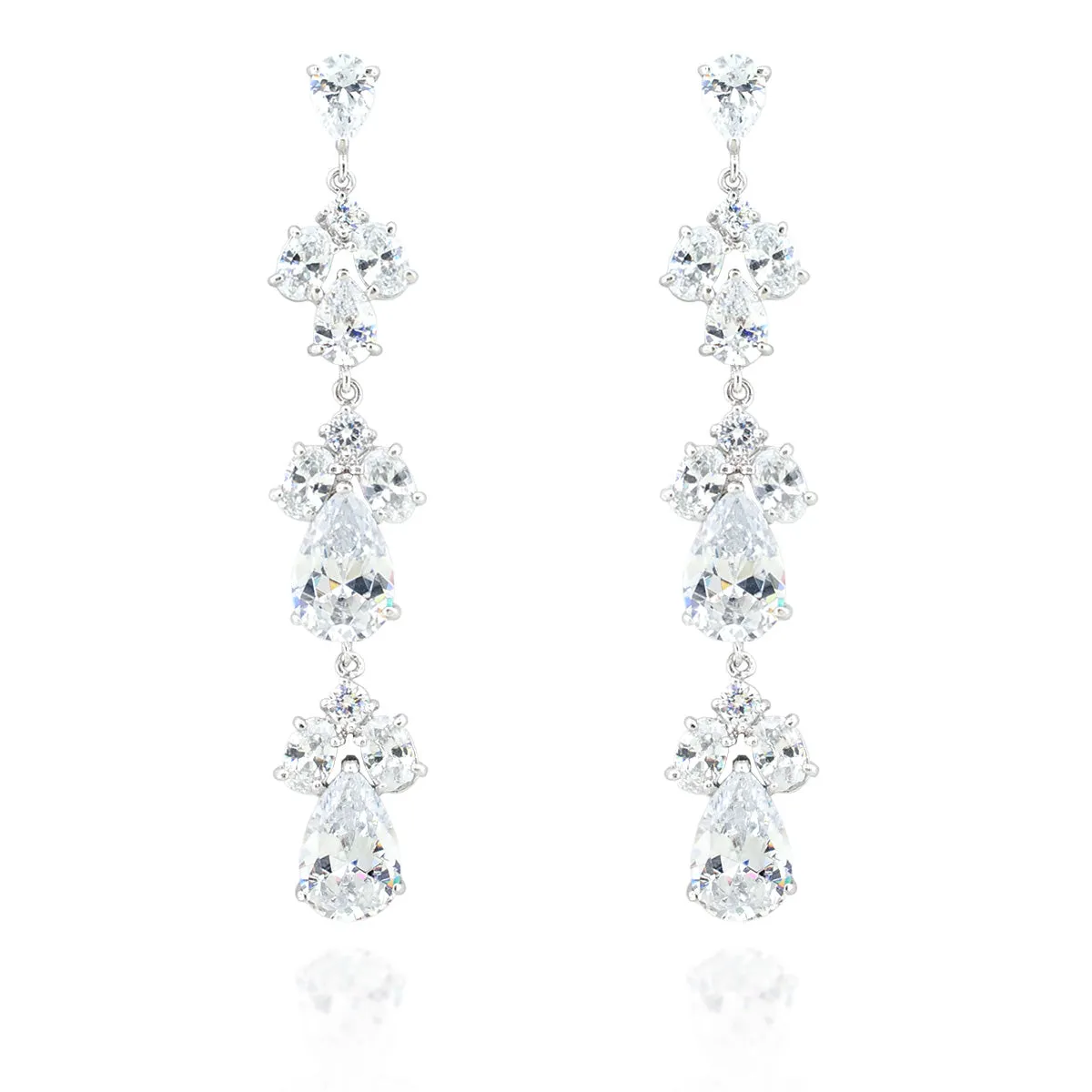 Multi-Tier Cubic Zirconia Earrings