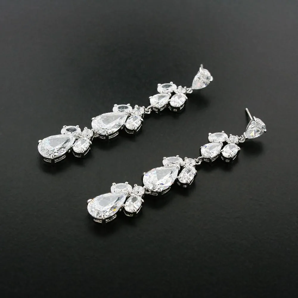 Multi-Tier Cubic Zirconia Earrings