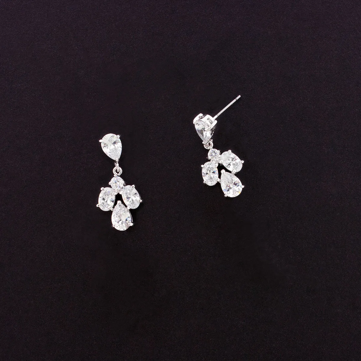 Multi-Tier Cubic Zirconia Earrings