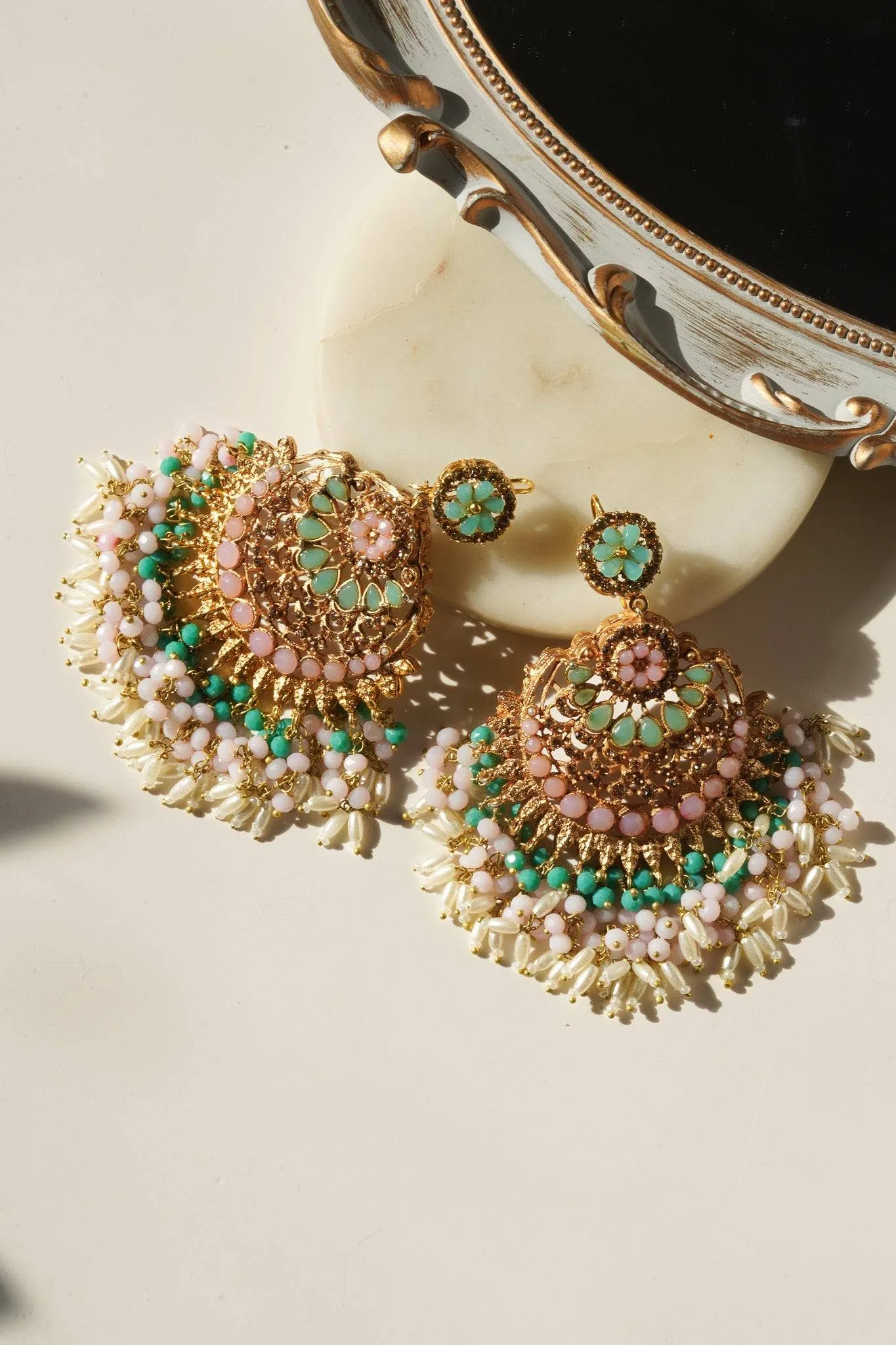 Nora - Oversized Chandbali Statement Earrings