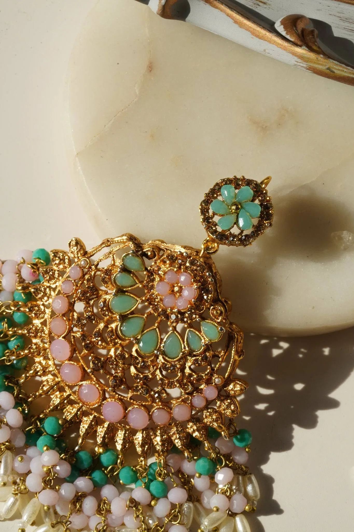 Nora - Oversized Chandbali Statement Earrings