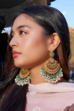 Nora - Oversized Chandbali Statement Earrings