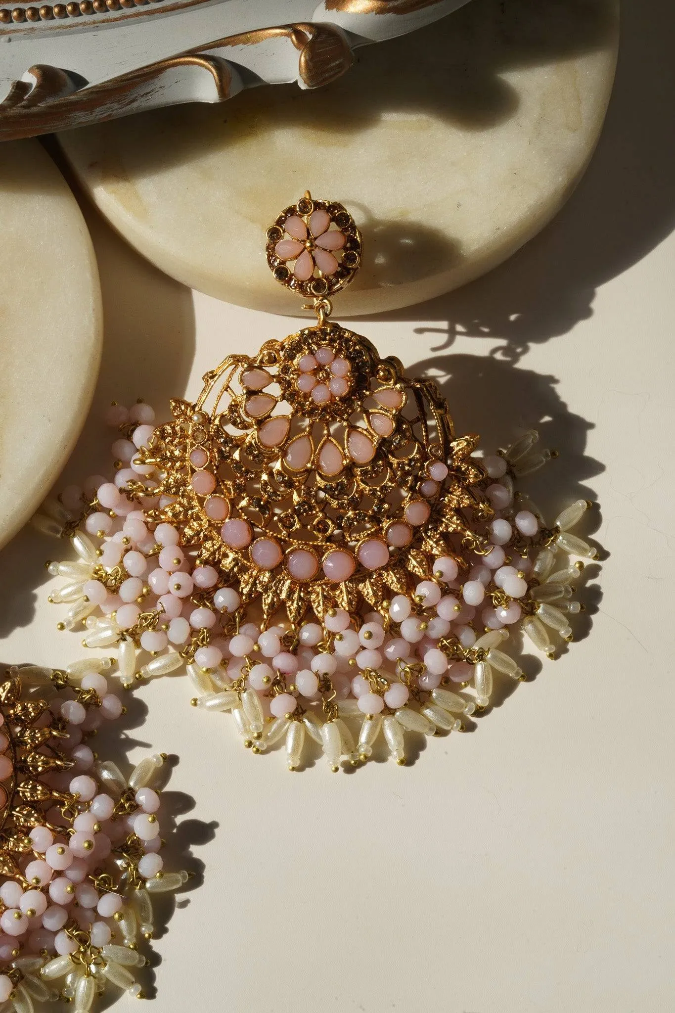 Nora - Oversized Chandbali Statement Earrings