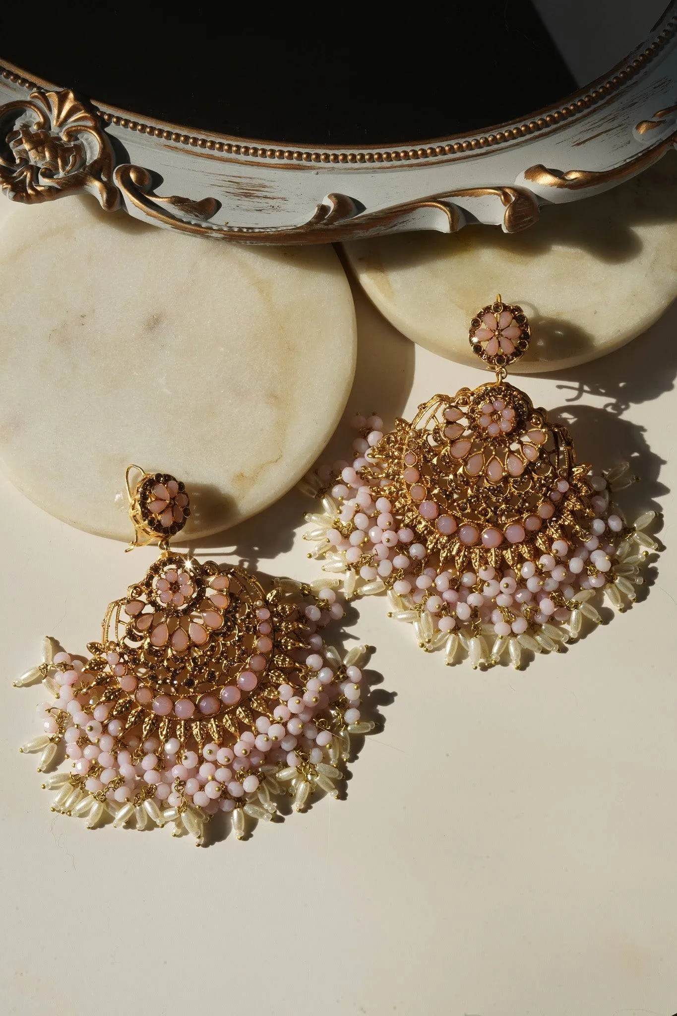 Nora - Oversized Chandbali Statement Earrings