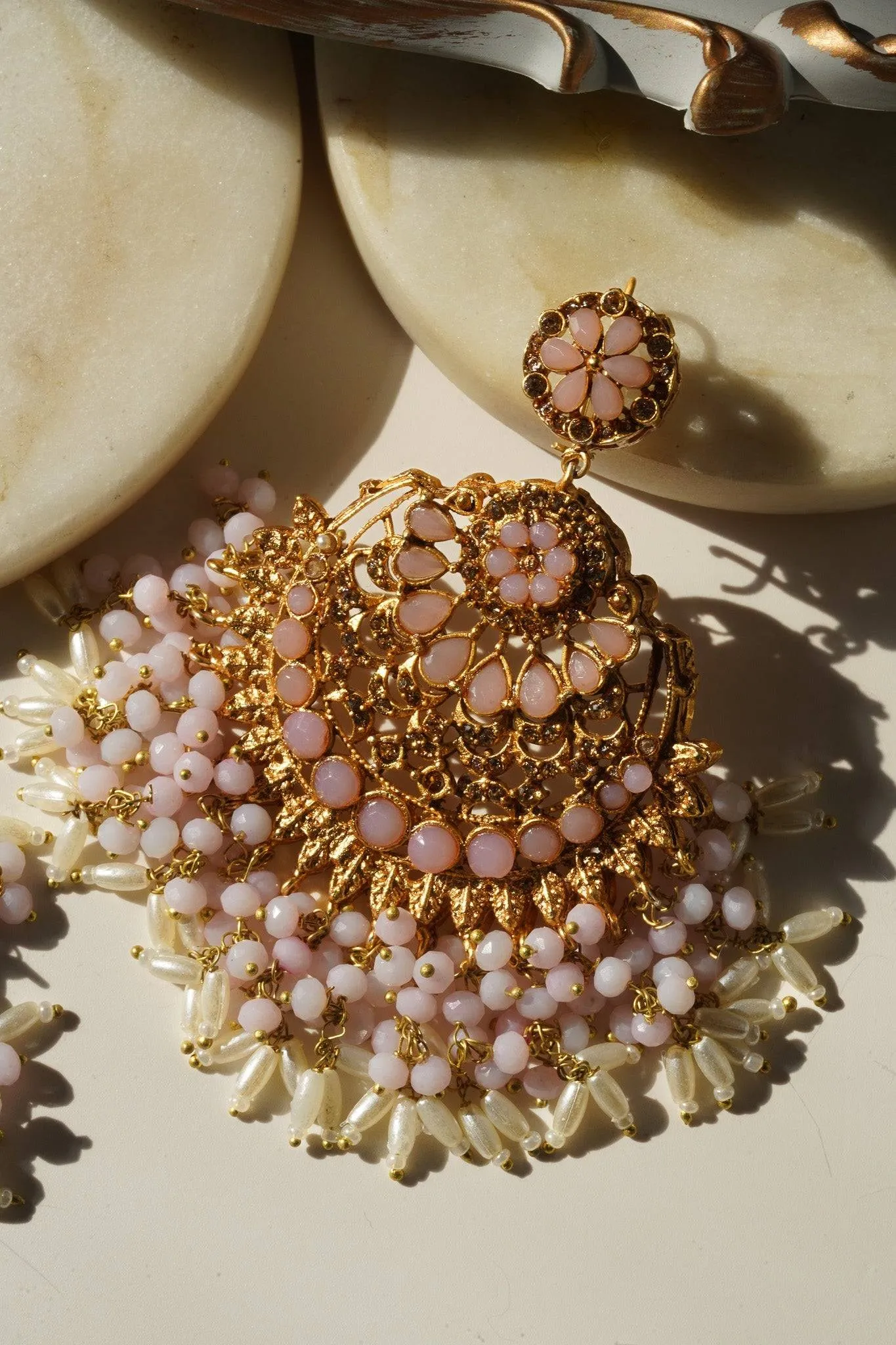 Nora - Oversized Chandbali Statement Earrings