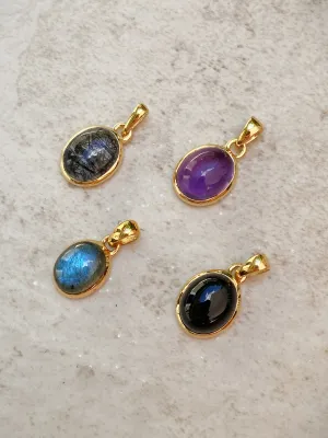 Oval Gemstone Cabochon Pendants