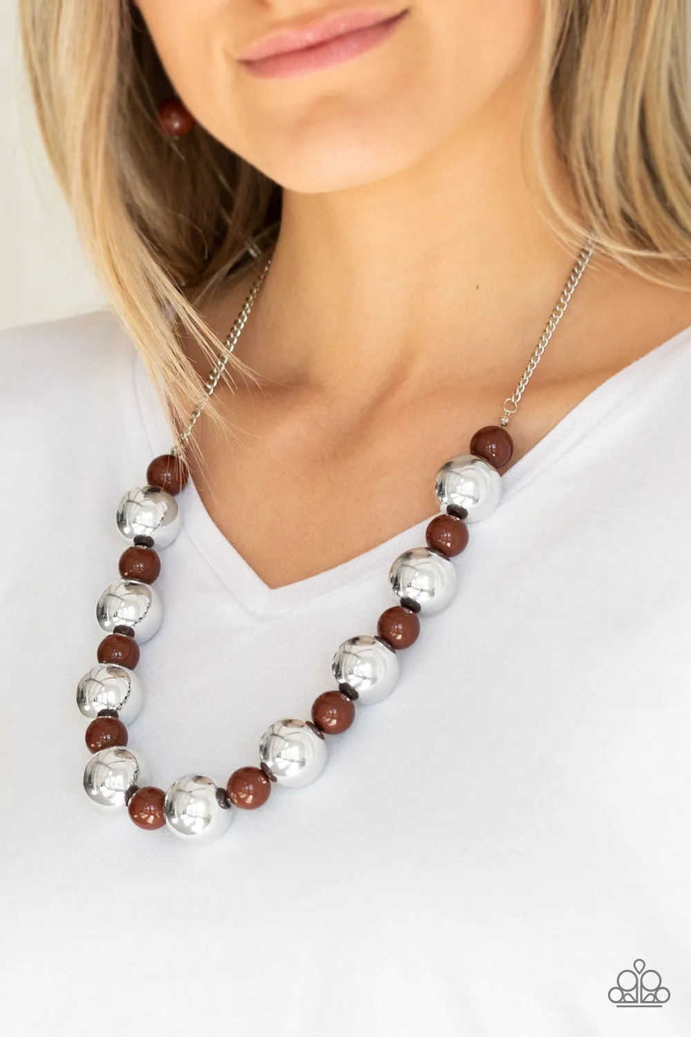 Paparazzi Accessories  - Top Pop #N132 Box 2 - Brown Necklace