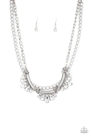 Paparazzi Bow Before The Queen - Silver Necklace