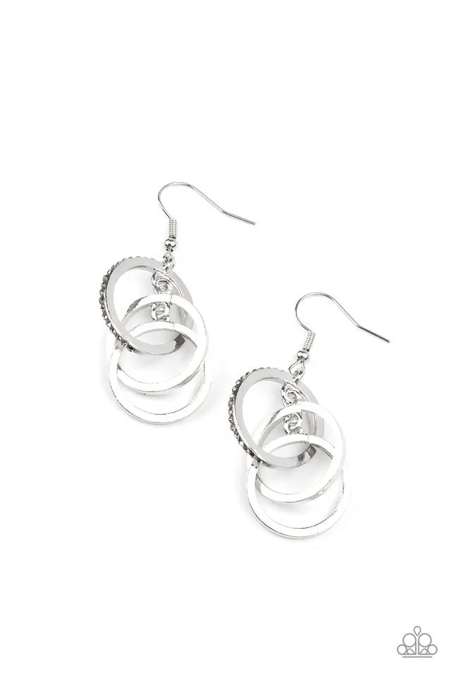 Paparazzi Earring ~ Fiercely Fashionable - Silver