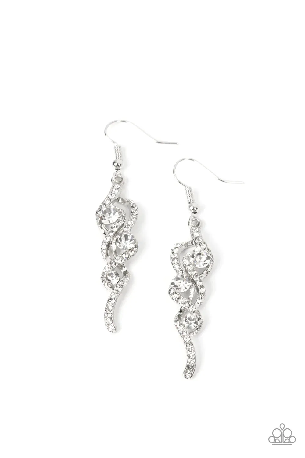 Paparazzi Earring ~ Highly Flammable - White