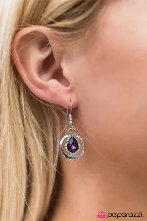 Paparazzi Earring ~ Luxe and Lush - Purple