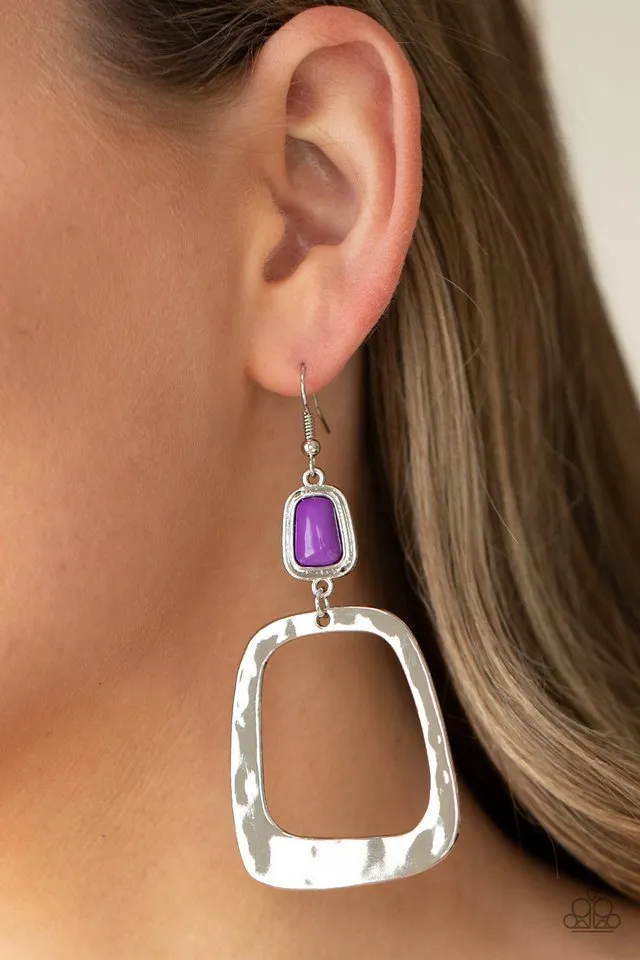 Paparazzi Earring ~ Material Girl Mod - Purple