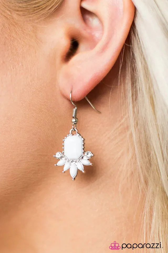 Paparazzi Earring ~ Portland Party - White