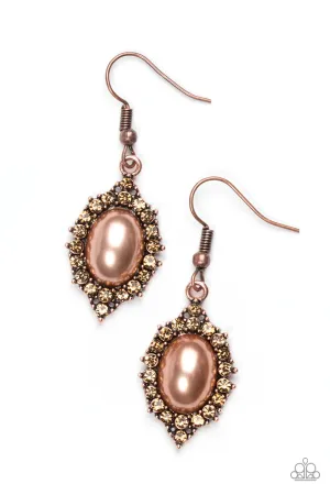 Paparazzi Earring ~ Right On SHOWTIME - Copper