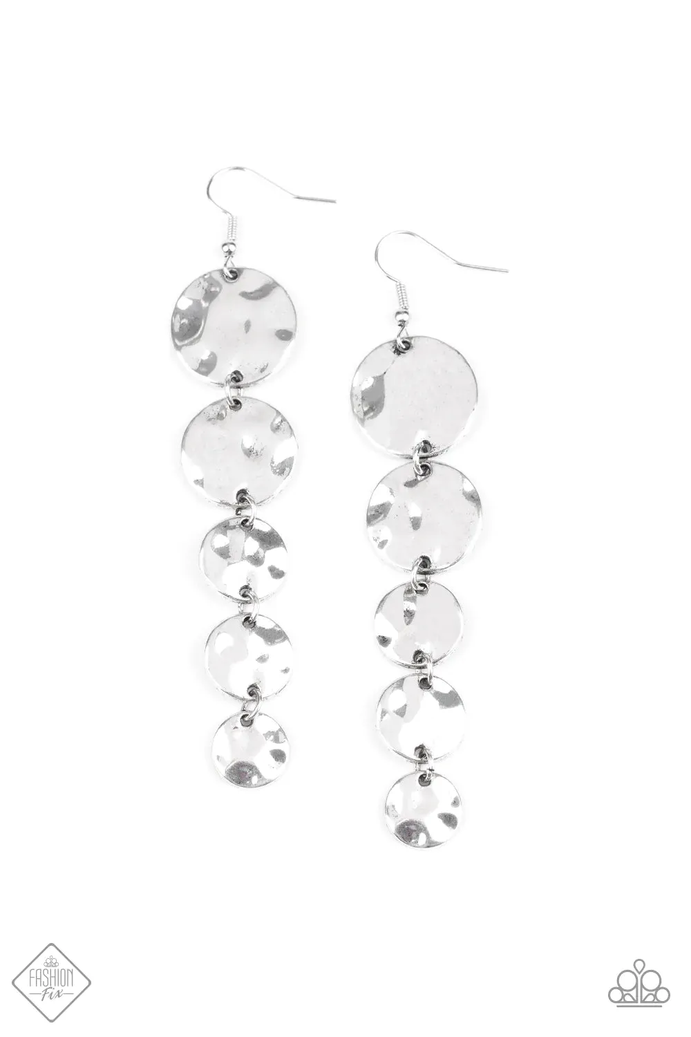 Paparazzi Earring ~ Rippling Resplendence  - Silver