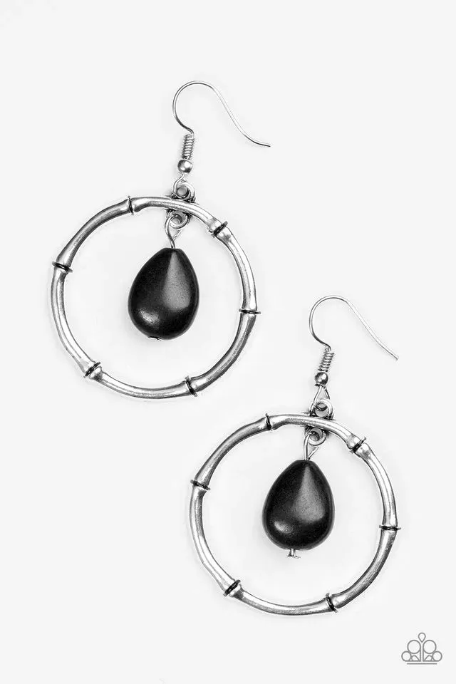 Paparazzi Earring ~ Stone Style - Black