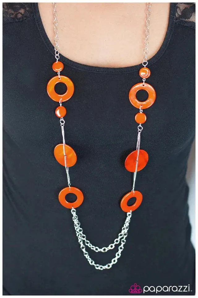 Paparazzi Necklace ~ As You Wish - Orange