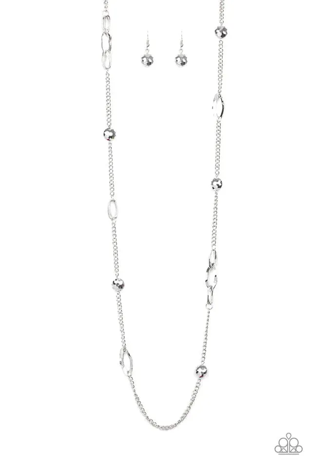 Paparazzi Necklace ~ Duchess Dazzle - Silver