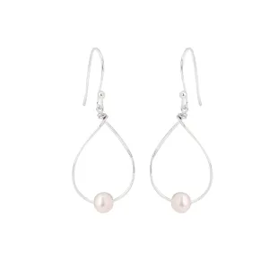 Pearl Drop Hoop Earrings