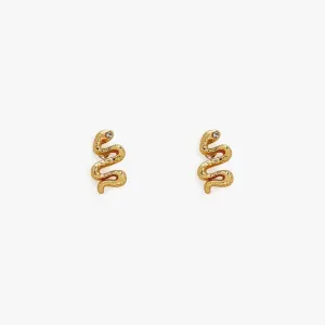 Pura Vida Snake Gold Stud Earrings