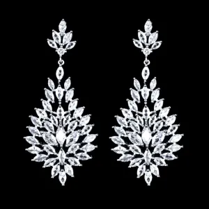 "Indya" - Cubic Zirconia Bridal Earrings - Available in Silver and Gold