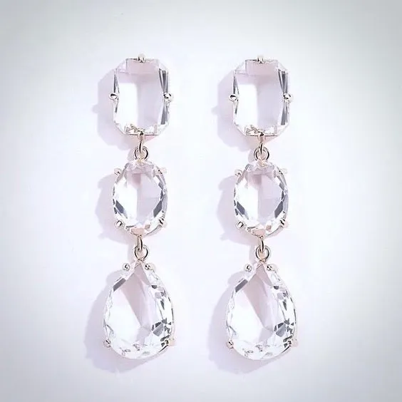 "Leanna" - Crystal Bridal Earrings - More Colors