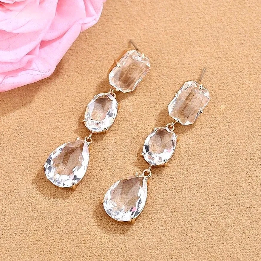 "Leanna" - Crystal Bridal Earrings - More Colors